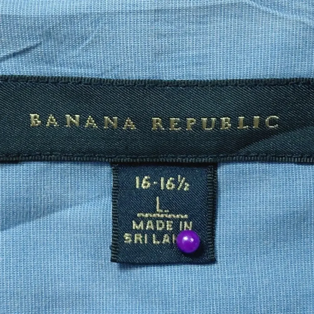 Banana Republic Blue Collared Plaid Breathable Button-Up Shirt Men Size L